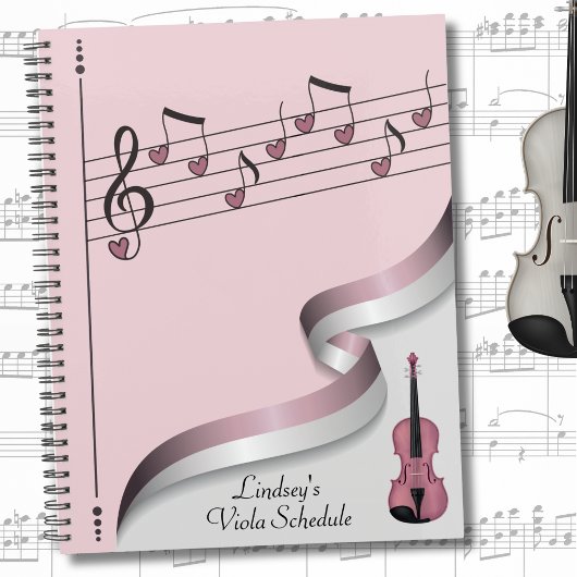 Roze Viola Muziekuitvoeringsplanner en -planner Planner