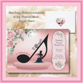 Roze Viola / Viool Muziek Event Concert Uitnodigin Kaart