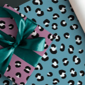 Roze, Violet, Blauw Chique Luipaard Print Inpakpapier Vel