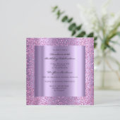 Roze Violet Confetti Vrijgezellenfeest op 16 oktob Kaart (Staand voorkant)