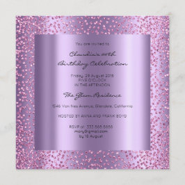 Roze Violet Confetti Vrijgezellenfeest op 16 oktob Kaart
