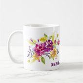 Roze Violet Floral Beste mam Koffiemok (Links)