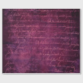 Roze Violet  Frans Script Pattern Cadeaupapier (Vlak)