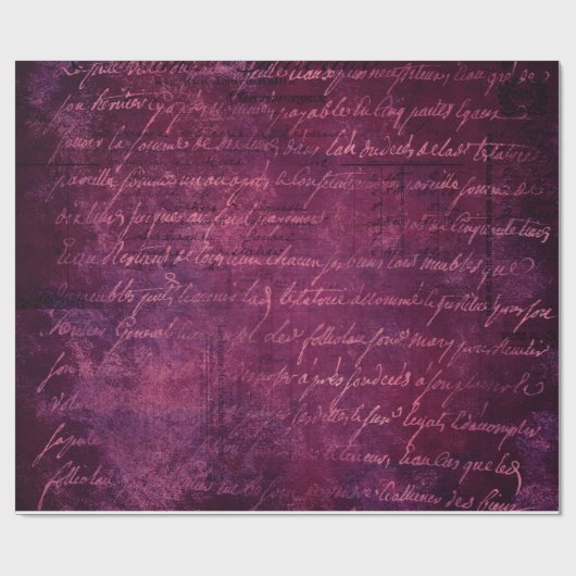 Roze Violet  Frans Script Pattern Cadeaupapier (Vlak)