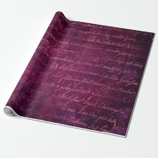 Roze Violet  Frans Script Pattern Cadeaupapier