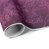 Roze Violet  Frans Script Pattern Cadeaupapier (Rol Hoek)