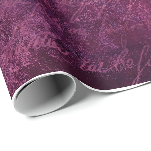 Roze Violet  Frans Script Pattern Cadeaupapier (Rol Hoek)