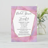 Roze Violet Goud Waterverf Geo Vrijgezellenfeest Kaart (Staand voorkant)