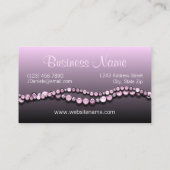 Roze violet kralen  zilveren cirkelpatroon visitekaartje (Achterkant)