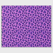 Roze Violet Leopard Animal Print Skin Patroon Cadeaupapier (Vlak)