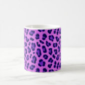 Roze Violet Leopard Animal Print Skin Patroon Koffiemok (Center)