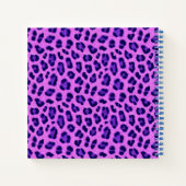 Roze Violet Leopard Animal Print Skin Patroon Notitieboek (Achterkant)