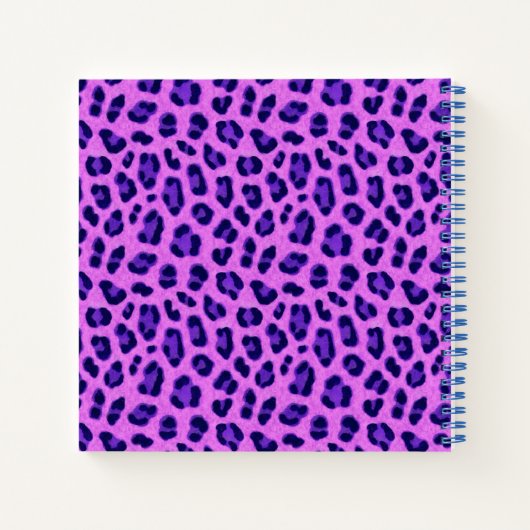 Roze Violet Leopard Animal Print Skin Patroon Notitieboek (Achterkant)