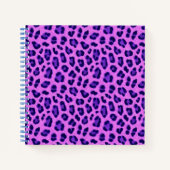 Roze Violet Leopard Animal Print Skin Patroon Notitieboek (Voorkant)