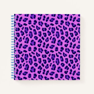 Roze Violet Leopard Animal Print Skin Patroon Notitieboek