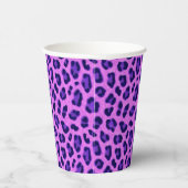 Roze Violet Leopard Animal Print Skin Patroon Papieren Bekers (Rechts)