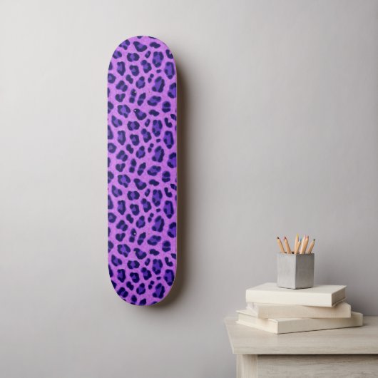 Roze Violet Leopard Animal Print Skin Patroon Persoonlijk Skateboard (Muurkunst)
