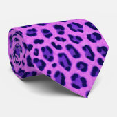 Roze Violet Leopard Animal Print Skin Patroon Stropdas (Opgerold)