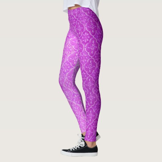 Roze Violet Mozaïek Kunst Leggings (Links)