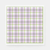 Roze Violet Paars Lime Green White Tartan Pset Servetten (Voorkant)