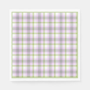 Roze Violet Paars Lime Green White Tartan Pset Servetten