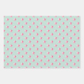 Roze Violet Paarse Sterren Sage Green Inpakpapier Vel (Voorkant)