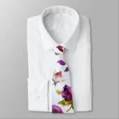 Roze Violet Peony & Orchid Garden Weddenschap Stropdas (Gebonden)