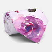 Roze Violet Peony & Orchid Garden Weddenschap Stropdas (Opgerold)