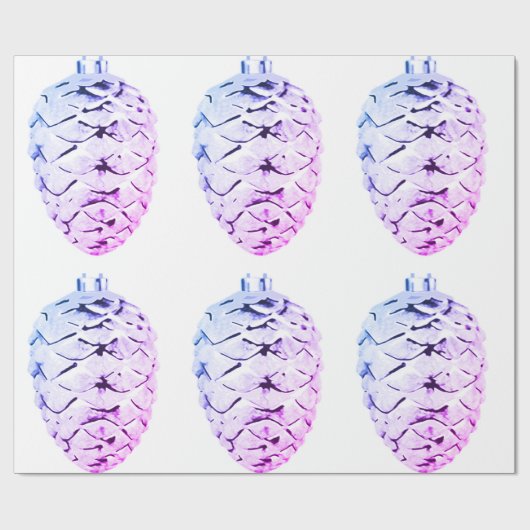 Roze Violet Pinecones Inpakpapier (Vlak)