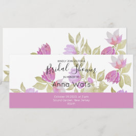 Roze Violet Waterverf Flowers handbeschilderd