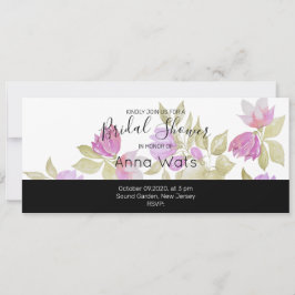 Roze Violet Waterverf Flowers handbeschilderd