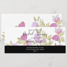Roze Violet Waterverf Flowers handbeschilderd