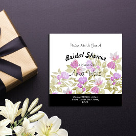 Roze Violet Waterverf Flowers handbeschilderd