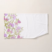 Roze Violet Waterverf Flowers handbeschilderd Bad Handdoek (Handdoek)