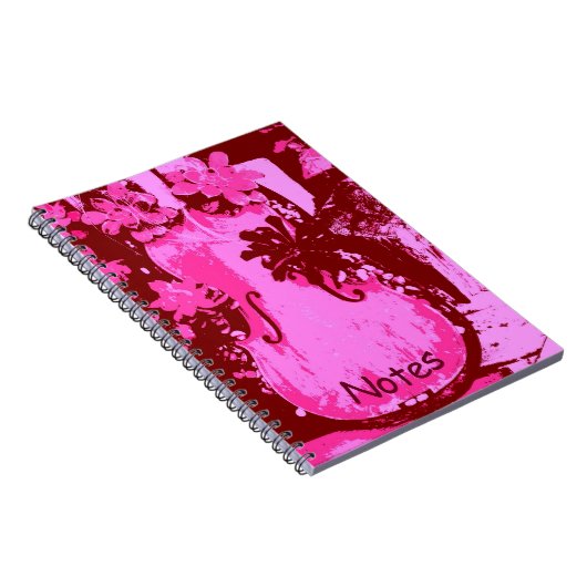 Roze Violin notebook Notitieboek (Rechterzijde)