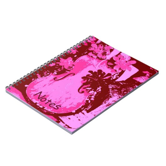 Roze Violin notebook Notitieboek (Linkerzijde)