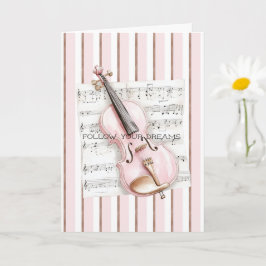 Roze Viool Bladmuziek Kaart