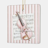 Roze Viool Bladmuziek Keramisch Ornament (Links)