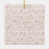 Roze Viool Bladmuziek Keramisch Ornament (Achterkant)