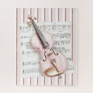 Roze Viool Bladmuziek Legpuzzel