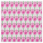 Roze viooltjes - retro behangpatroon stof (Close Up)
