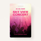 Roze VIP All Access Concert Badge (Achterkant)