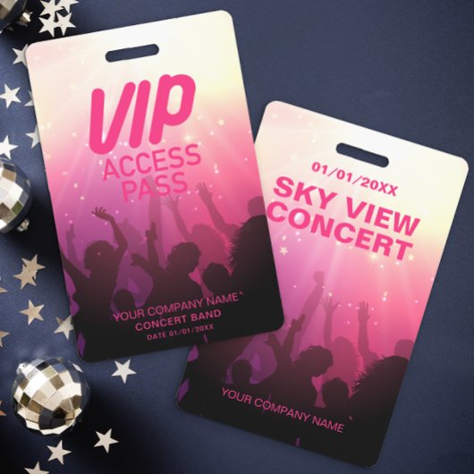 Roze VIP All Access Concert Badge