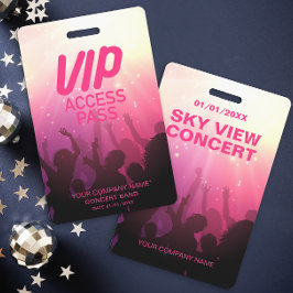 Roze VIP All Access-concertbadge Badge