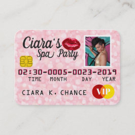 Roze VIP Kus Credit Card Foto Uitnodigingen