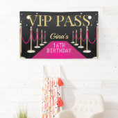 Roze VIP Pass Hollywood Red Carpet Birthday Spandoek (Insitu)