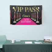 Roze VIP Pass Hollywood Red Carpet Birthday Spandoek (Beurs)