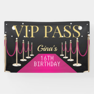 Roze VIP Pass Hollywood Red Carpet Birthday Spandoek