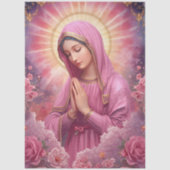 Roze VIrgin Mary Decoupage Tissue Paper Tissuepapier (Voorkant)