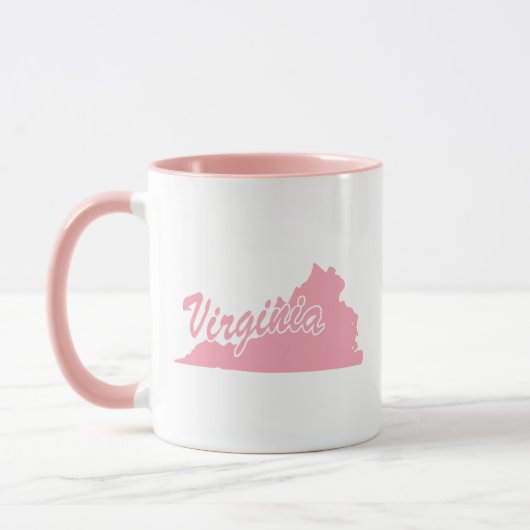 Roze Virginia Staat Vorm Mok (Links)